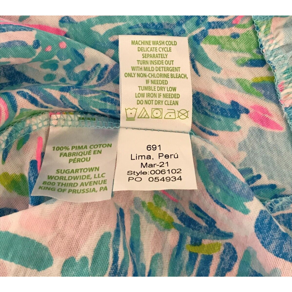 Lilly Pulitzer Loro Tank XXS Ibiza Cabana Cocktail Floral Ruffle Strap Top - Picture 9 of 9